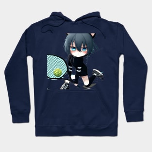 Black Cat Tennis Hoodie